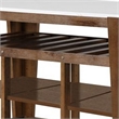 Benjara 4 Tier Kitchen Isl& with Slatted Shelves & Side Handle- Brown & White