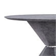 Benjara Dining Table with Faux Concrete and Pedestal Base- Gray