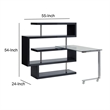 Benjara Writing Desk with 4 Swivel Etagere Shelf- Brown