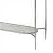 Benjara Sofa Table with Textured Obround Shelf- Silver