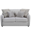 Benjara Loveseat with Rounded Back and Nailhead Trim- Offwhite