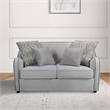 Benjara Loveseat with Rounded Back and Nailhead Trim- Offwhite