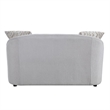 Benjara Loveseat with Rounded Back and Nailhead Trim- Offwhite