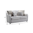 Benjara Loveseat with Rounded Back and Nailhead Trim- Offwhite