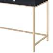 Benjara Writing Desk with 2 Storage Compartments- Black and Gold