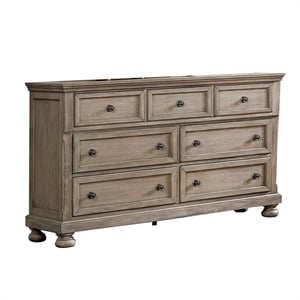 Benjara Dresser with 1 Hidden Drawer and Weathered Look- Gray