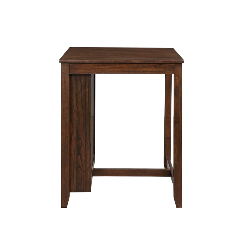 Benjara Gary 3 Piece Counter Table Set- Cherry Brown