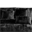 Benjara Jay 7 Piece King Comforter Set- Polyester Velvet- Deluxe Texture Black