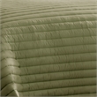 Benjara Cabe 3 PC Queen Comforter Set- Polyester Puffer Channel Quilted- Green