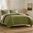 Benjara Cabe 3 PC Queen Comforter Set- Polyester Puffer Channel Quilted- Green