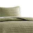 Benjara Cabe 3 PC Queen Comforter Set- Polyester Puffer Channel Quilted- Green