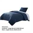 Benjara Cabe 2 PC Twin Comforter Set- Polyester Puffer Channel Quilted Navy Blue