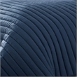 Benjara Cabe 3 PC Queen Comforter Set- Polyester Puffer Channel Quilt- Navy Blue