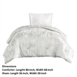 Benjara Jay 2 Piece Twin Comforter Set- Polyester Velvet Deluxe Texture- White