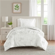 Benjara Jay 2 Piece Twin Comforter Set- Polyester Velvet Deluxe Texture- White