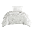 Benjara Jay 2 Piece Twin Comforter Set- Polyester Velvet Deluxe Texture- White