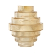 Benjara Rae Set of 2 Glass Vases- Geometric Round- Amber Yellow and Clear Finish