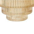 Benjara Rae Set of 2 Glass Vases- Geometric Round- Amber Yellow and Clear Finish