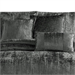 Benjara Jay 7 Piece Queen Comforter Set- Polyester Velvet Deluxe Texture- Gray
