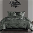 Benjara Jay 7 Piece King Comforter Set- Polyester Velvet- Deluxe Texture- Gray