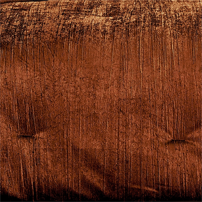 Benjara Jay 2 Piece Twin Comforter Set- Copper Polyester Velvet Deluxe Texture