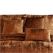 Benjara Jay 7 Piece King Comforter Set- Copper Polyester Velvet Deluxe Texture