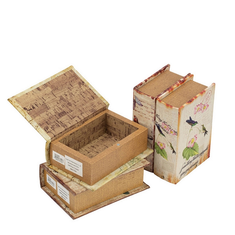 Benjara Anya Set of 4 Artisanal Boxes for Accessories- Book Inspired Look- Birds