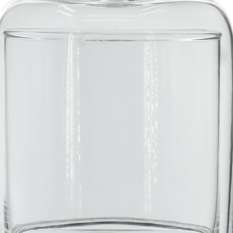 Benjara Set of 2 Large Glass Serving Platters with Dome and Finial Handle- Clear