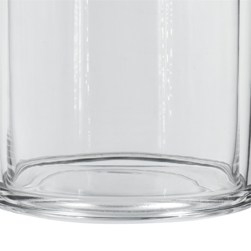 Benjara Set of 2 Large Glass Serving Platters with Dome and Finial Handle- Clear