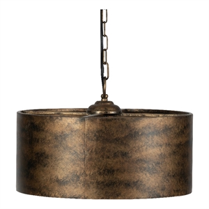 Benjara 16&quot 3 Light Chandelier- Round- Iron Frame- Rustic Brushed Bronze Finish