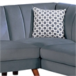 Benjara Lynn 2 PC L Shape Sectional Sofa- Chaise- Vertical Tufted Velvet- Gray