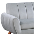 Benjara Lynn 2 PC Sectional Sofa Set- Chaise Lounger- Tufted Velvet- Light Gray