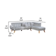 Benjara Lynn 2 PC Sectional Sofa Set- Chaise Lounger- Tufted Velvet- Light Gray