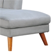 Benjara Lynn 2 PC Sectional Sofa Set- Chaise Lounger- Tufted Velvet- Light Gray