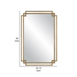 Benjara 22 x 34 Rectangular Accent Mirror with 2 Overlapping Frames-Brushed Gold