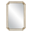 Benjara 22 x 34 Rectangular Accent Mirror with 2 Overlapping Frames-Brushed Gold