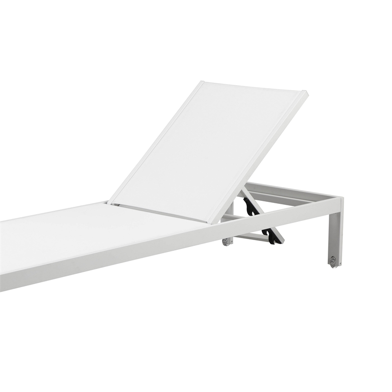 Benjara Kris 9 PC Patio Dining & Lounge Set- White Textilene Seating- Aluminum