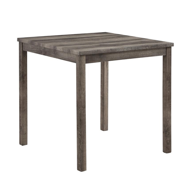 Benjara Dana 5 Piece Counter Height Table Set- Deep Tufted Stools- Brown- Beige