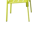 Benjara Meta 7 Piece Outdoor Dining Table- Chairs Set- Green- Plank Seat & Backs