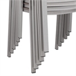 Benjara Fifi 7 PC Dining Table Set- Gray Metal Frames- Smooth Textilene Fabric