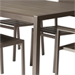 Benjara Cora 7 Piece Outdoor Dining Table- Chairs Set- Gray- Plank Seats & Backs