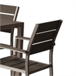 Benjara Cora 7 Piece Outdoor Dining Table- Chairs Set- Gray- Plank Seats & Backs