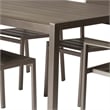Benjara Cora 7 Piece Outdoor Dining Table- Chairs Set- Gray- Plank Seats & Backs