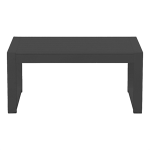 Benjara Kili 35&quot Coffee Table- Polyresin Surface- Jet Black Aluminum Frame