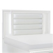 Benjara Delcy Queen Platform Bed-LED Headboard-2 Drawer Footboard-Mirror-White