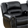 Benjara Qox Power Reclining Sectional Sofa Set- USB Port- Bonded Leather- Black
