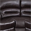 Benjara Qox Power Reclining Sectional Sofa Set- USB Port- Bonded Leather- Brown