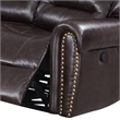 Benjara Qox Power Reclining Sectional Sofa Set- USB Port- Bonded Leather- Brown