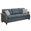Benjara Modern 2 PC Sofa Set- Loveseat & Pillows- USB Console- Cupholder- Gray
