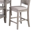 Benjara 5 Piece Counter Height Dining Set- Table & 4 Chairs- Padded Seats- Gray
